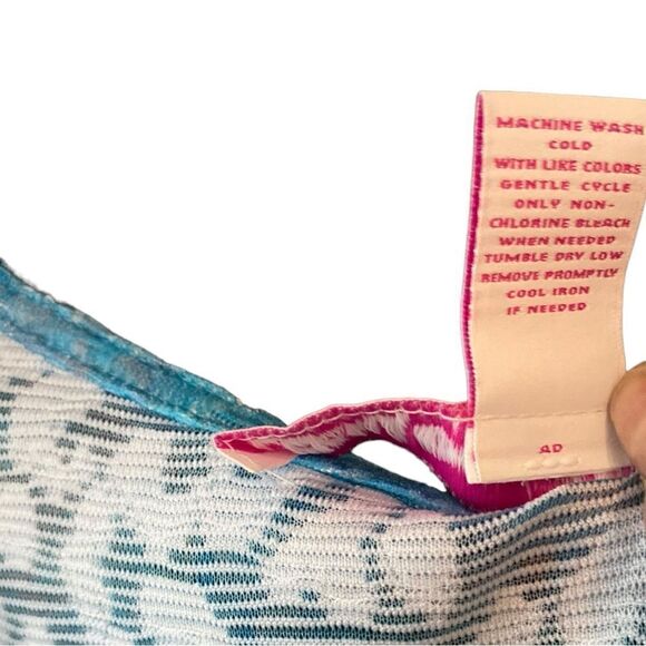 Leoma Lovegrove Sz M Blue Florida Travelers Palm Tree Shirt Sleeve Summer TShirt - Picture 6 of 6